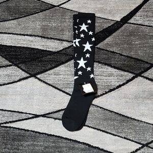 RED LION KNEE-HIGH BLACK & WHITE "STARS" REINFORCED UNISEX 1-PAIR SOCKS